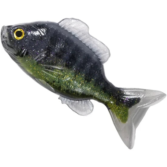 Swimbait Live Target Sunfish Unrigged, Black / Green, 11cm, 2buc/pac