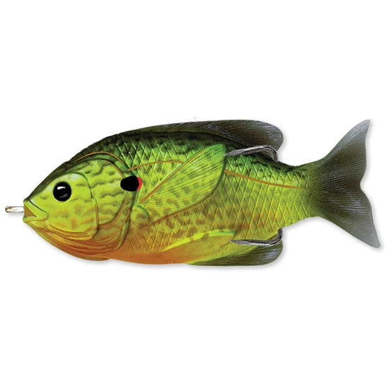 Swimbait Live Target Hollow Body Sunfish Walking Bait, Florescent Pumpkinseed, 9cm, 18g