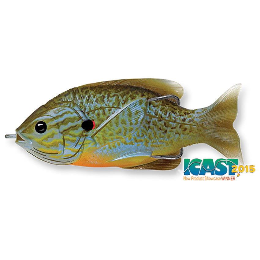 Swimbait Live Target Hollow Body Sunfish Walking Bait, Natural / Blue, 7.5cm, 12g