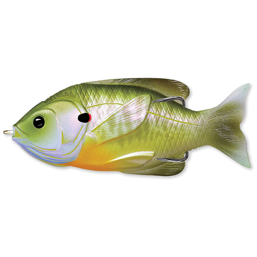 Swimbait Live Target Hollow Body Sunfish Walking Bait, Natural / Green Bluegill, 9cm, 18g