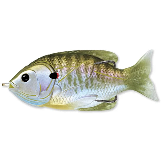 Swimbait Live Target Hollow Body Sunfish Walking Bait, Natural / Olive, 9cm, 18g