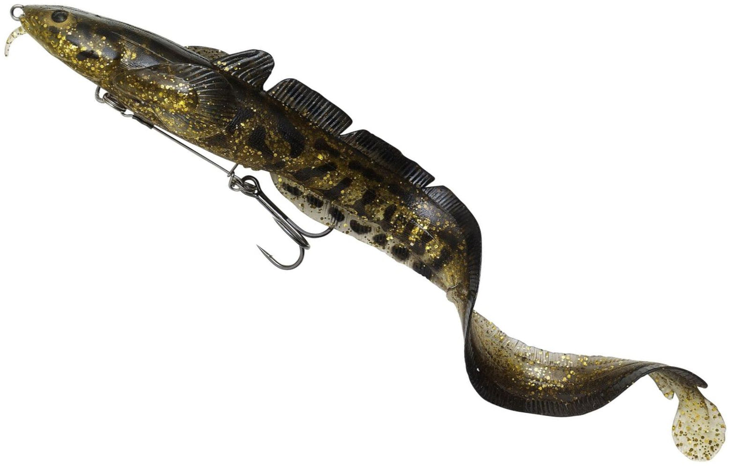 Swimbait SAVAGE GEAR 3D Burbot Shallow, Gold Burbot UV, 70g, 25cm, 1buc/pac