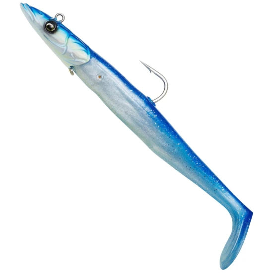 Swimbait Savage Gear Sandeel V2 Sinking, Blue Pearl Silver, 22g, 12cm, 1+2buc/pac