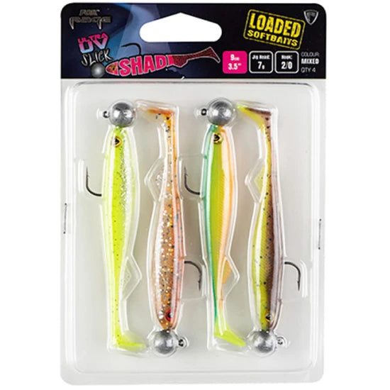 Swimbaits Fox Rage Slick Shad Mixed Uv Colour Pack Loaded 11cm 4buc