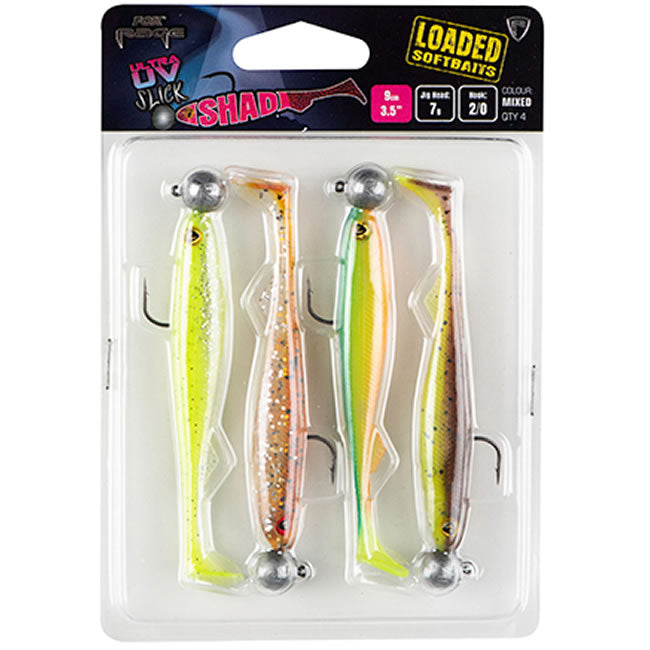 Swimbaits FOX RAGE Slick Shad Mixed UV Colour Pack LOADED 7cm 4buc