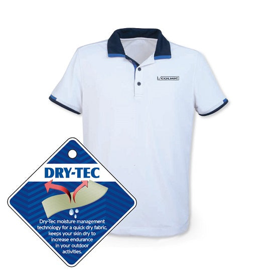 TRICOU POLO COLMIC ALB DRY-TEC S