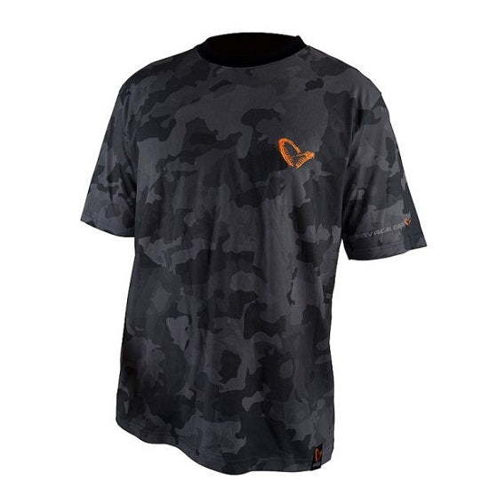 TRICOU SAVAGE GEAR BLACK TEE CAMO MARIME XL