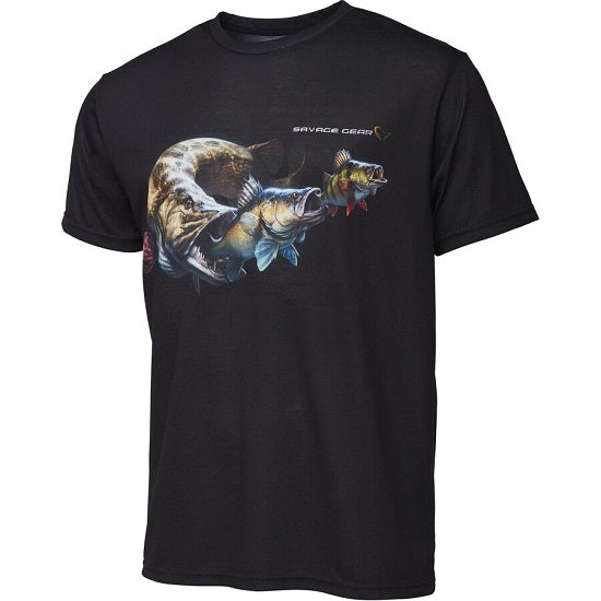 TRICOU SAVAGE GEAR CANNIBAL BLACK MAR. M