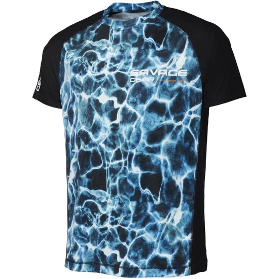 Tricou Savage Gear Marine Uv Sea Blue Marime S