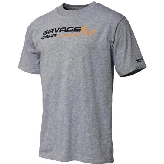 Tricou Savage Gear  Signature Logo Grey Melange Mar.m