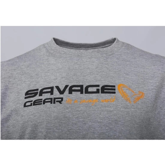Tricou Savage Gear  Signature Logo Grey Melange Mar.m