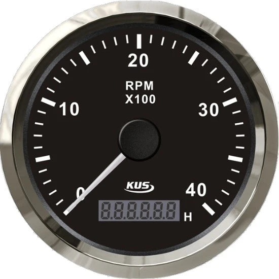 Tahometru Kus Cu Contor Ore Pentru Motoare Inboard, Negru, 4000rpm