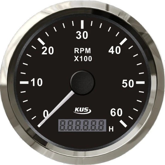 Tahometru Kus Cu Contor Ore Pentru Motoare Inboard, Negru, 6000rpm