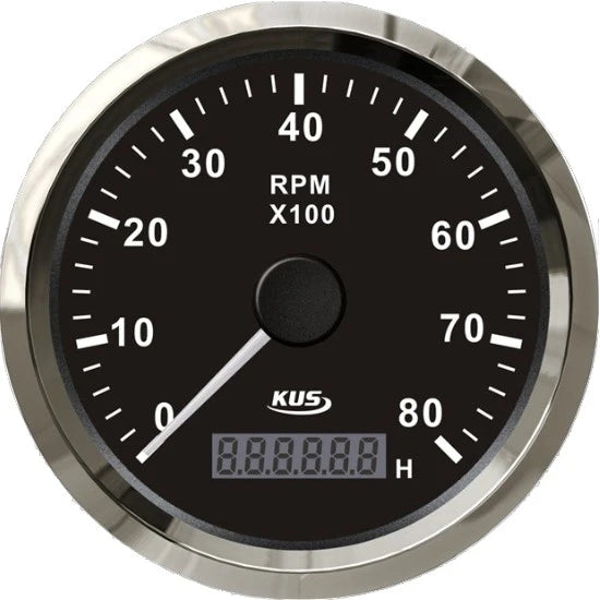Tahometru Kus Cu Contor Ore Pentru Motoare Inboard, Negru, 8000rpm