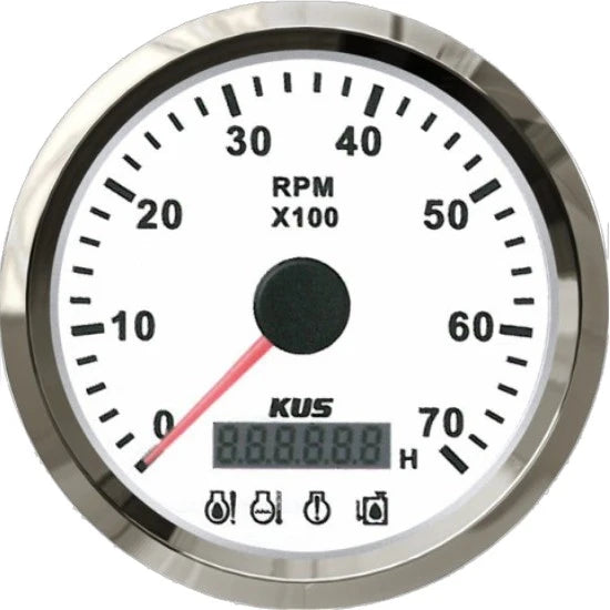 Tahometru Kus Cu Contor Ore Pentru Motoare Outboard, Alb, 7000rpm