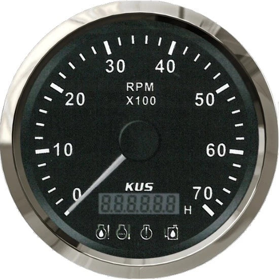 Tahometru Kus Cu Contor Ore Pentru Motoare Outboard, Negru, 7000rpm