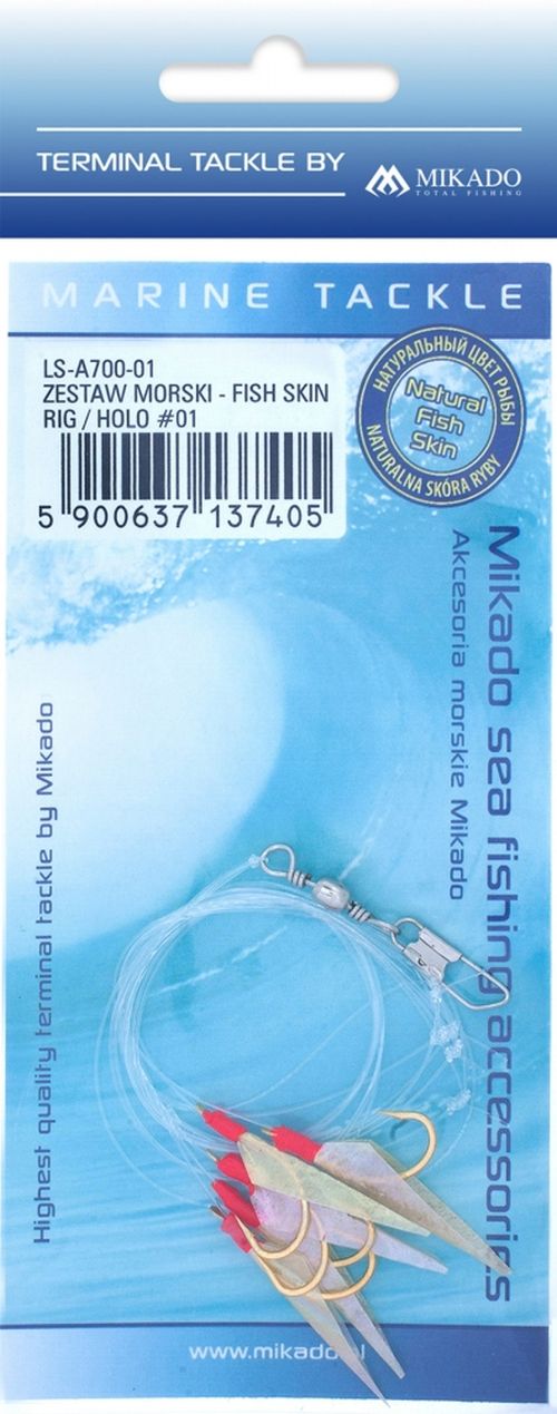 Taparie Mikado Sabiki Fish Skin Rig, Holo, Nr.1, 5 Carlige, 1buc/pac