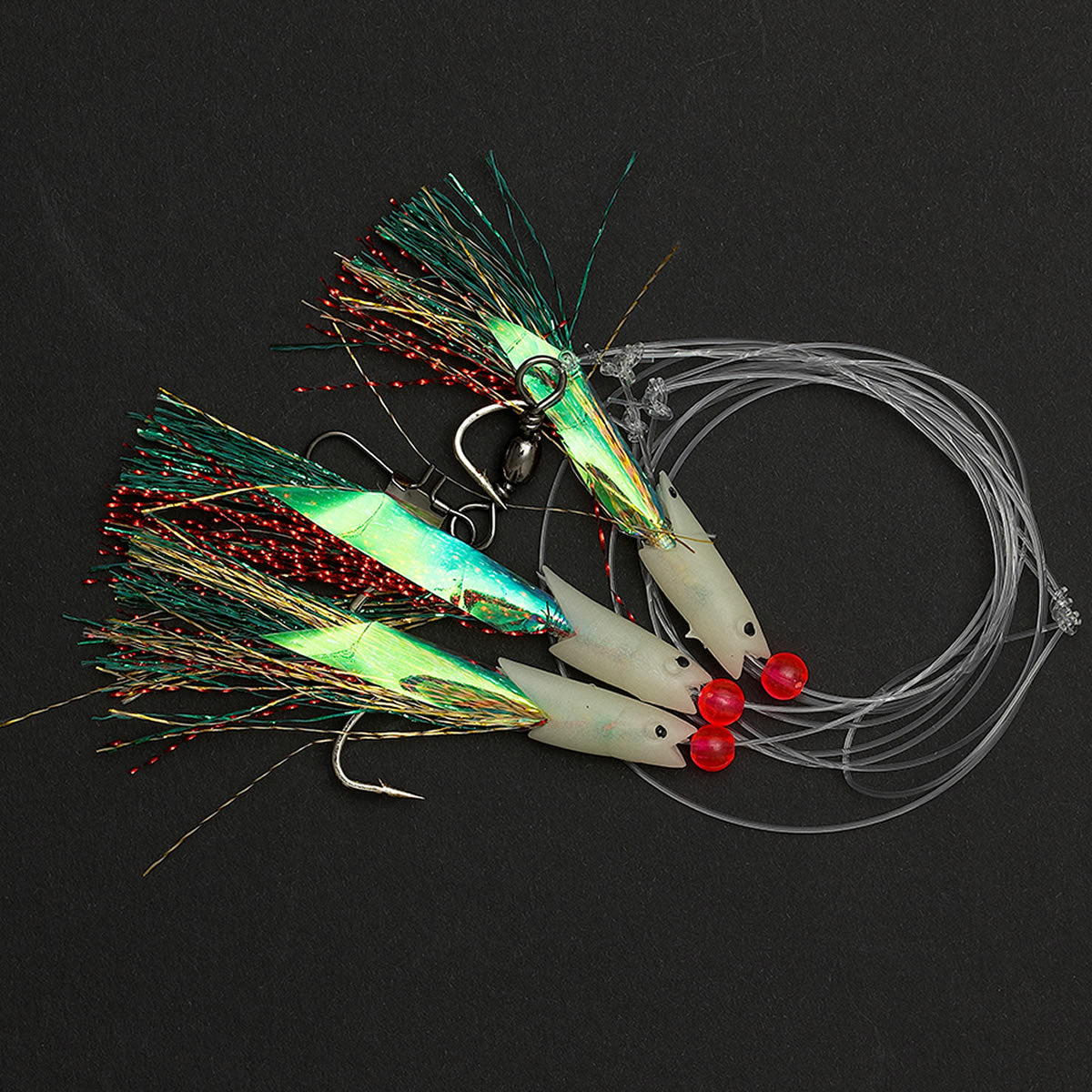 Taparina DAM Searig 5 Mackrel Glow Hokkai Nr.2/0, 100cm/10cm, 0.55/0.45mm, 5buc/pac