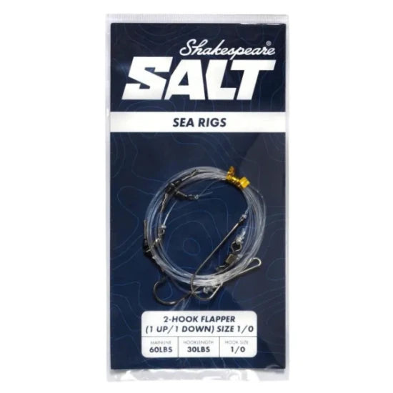 Taparina Shakespeare Salt Sea Rigs 2 Hook Flapper, 1 Up/1 Down, Marimea 1/0, 1buc/pac
