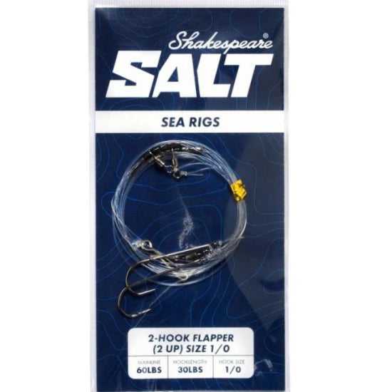 Taparina Shakespeare Salt Sea Rigs 2 Hook Flapper, Marimea 1/0, 1buc/pac