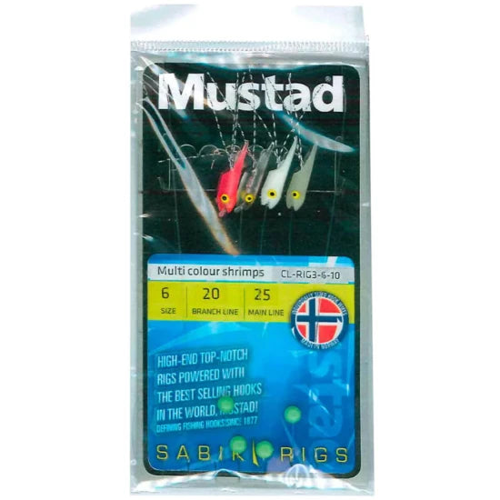 Taparine Mustad Multi Colour Shrimps Sabiki Rig Nr.3, Carlige Nr.4, 4buc/pac