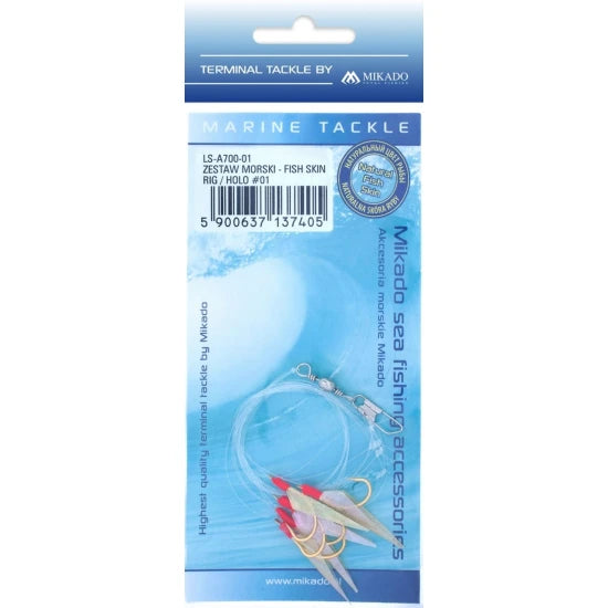Taparine Mikado Sabiki Fish Skin Rig, Holo, Nr.1, 5 Carlige, 1buc/pac