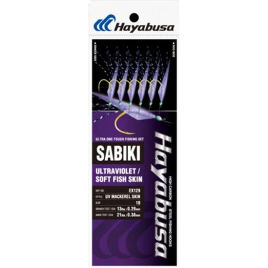 Taparine Scrumbie Hayabusa Sabiki Fish Skin, Uv Mackerel, Nr.8, 6 Carlige, 1buc/pac