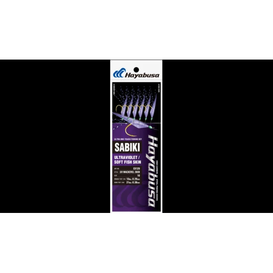 Taparine Scrumbie Hayabusa Sabiki Fish Skin, Uv Mackerel, Nr.8, 6 Carlige, 1buc/pac