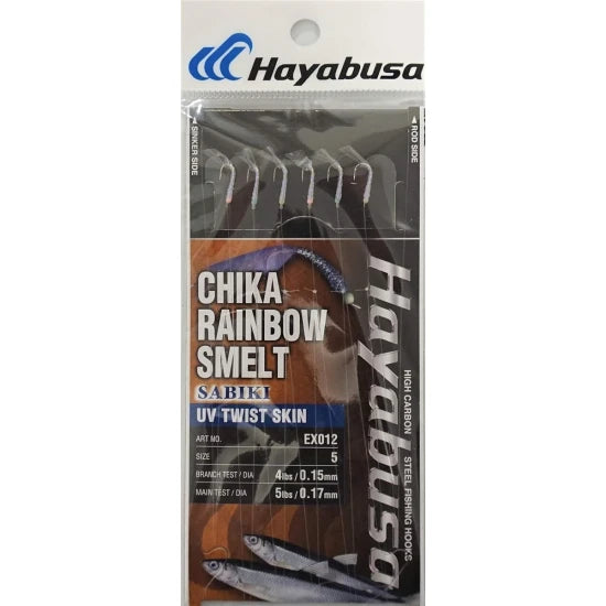 Taparine Stavride Hayabusa Sabiki, Chika Rainbow Smelt, Uv Twist Skin, Nr.11, 6 Carlige, 1buc/pac