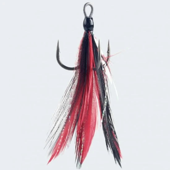 Teaser Bkk Ancora Cu Pene Naturale, Spear 21 Ss, Red Black, Nr.4, 3buc/pac