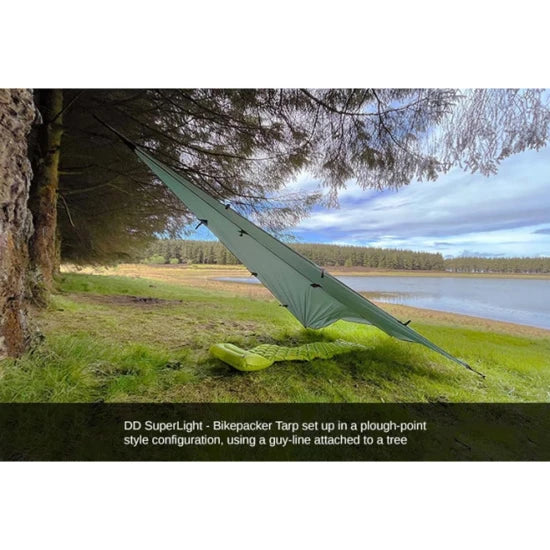 Tenda Dd Hammocks Prelata Superlight Bikepacker Tarp Olive Green, 3.7m X 2.3m