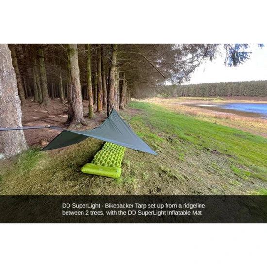 Tenda Dd Hammocks Prelata Superlight Bikepacker Tarp Olive Green, 3.7m X 2.3m