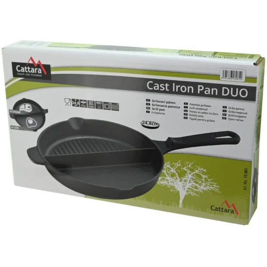 Tigaie Cattara Din Fonta Doua Compartimente Grill - Tt13061, 25cm