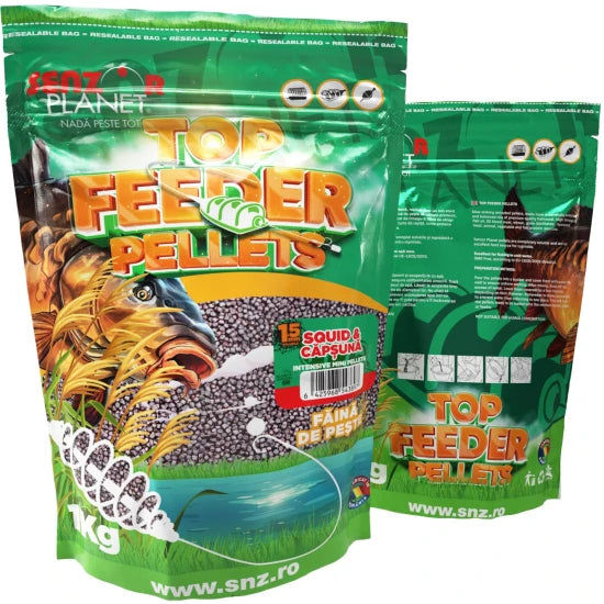 Top Feeder Senzor Pelletes Squid Capsuna, 1.5mm, 1kg