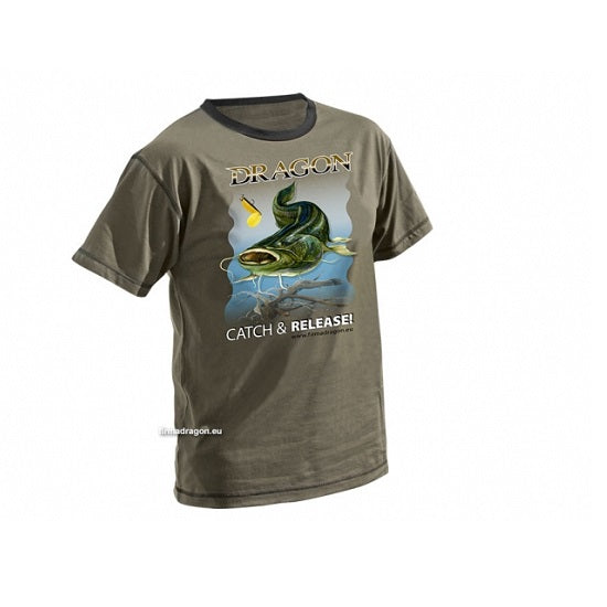 Tricou Dragon Catch And Release T-shirt Catfish XXL