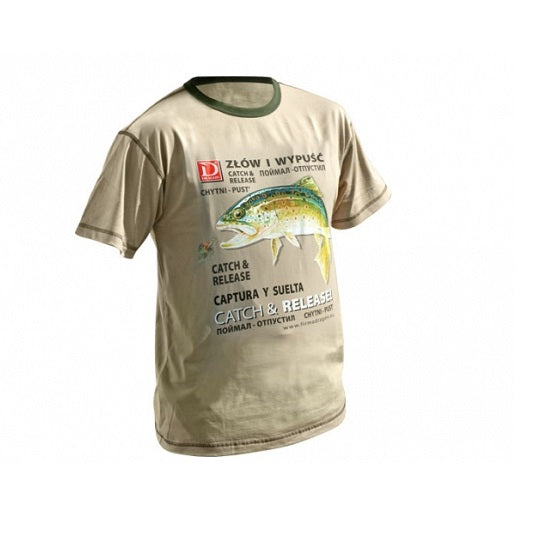 Tricou Dragon Catch And Release T-shirt Trout XL/Sand