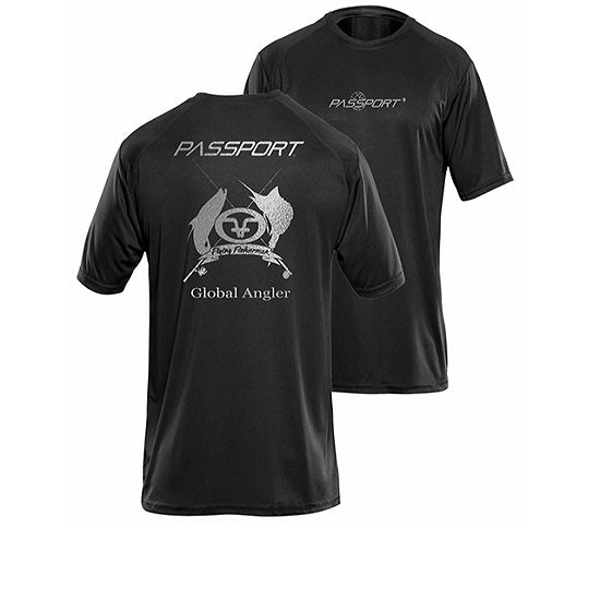 Tricou Flying Fisherman Passport Performance Black Tee M