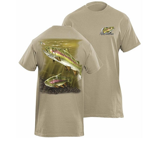 Tricou Flying Fisherman Rainbow Trout Prairie Dust Tee M