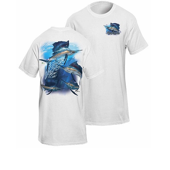 Tricou Flying Fisherman Sailfish Frenzy White Tee L
