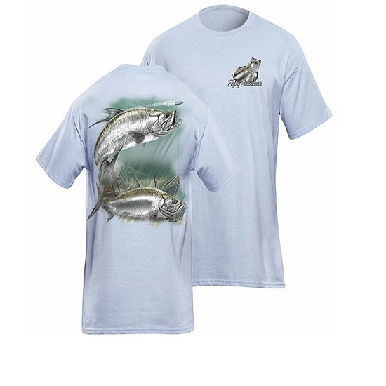 Tricou Flying Fisherman Tarpon Light Blue Tee M
