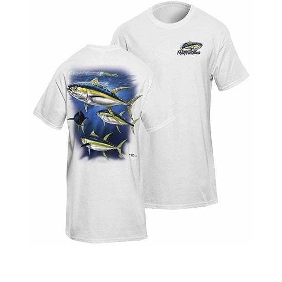 Tricou Flying Fisherman Yellowfin Tuna White Tee L
