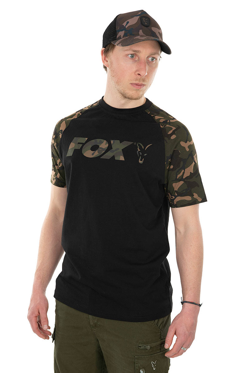 Tricou Fox cu maneca scurta Raglan T-Shirt Black Camo Marime L