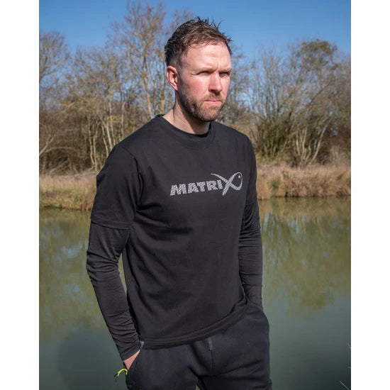 Tricou Matrix Large Fade T-shirt, Black/grey, Marime S