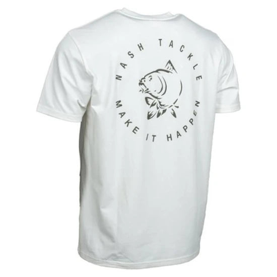Tricou Nash Make It Happen Carp Logo T Shirt Ecru, Marime L