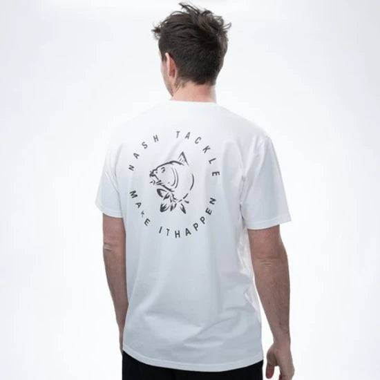 Tricou Nash Make It Happen Carp Logo T Shirt Ecru, Marime L