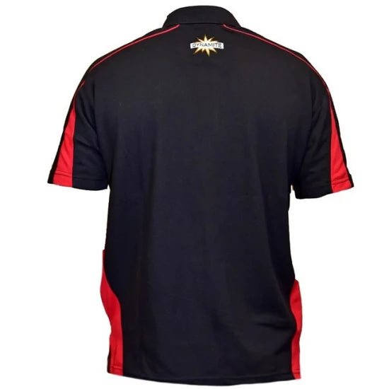 Tricou Polo Dynamite Baits Cu Maneca Scurta, Negru / Rosu, Marime L