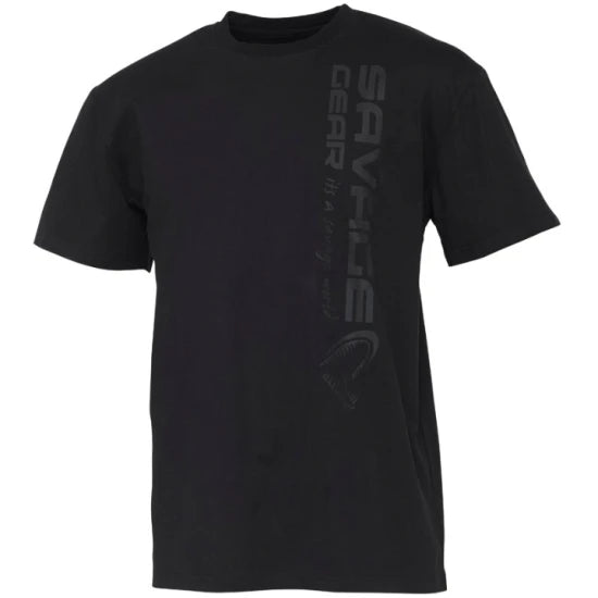 Tricou Savage Gear Vertical Logo Tee, Negru, Marimea L