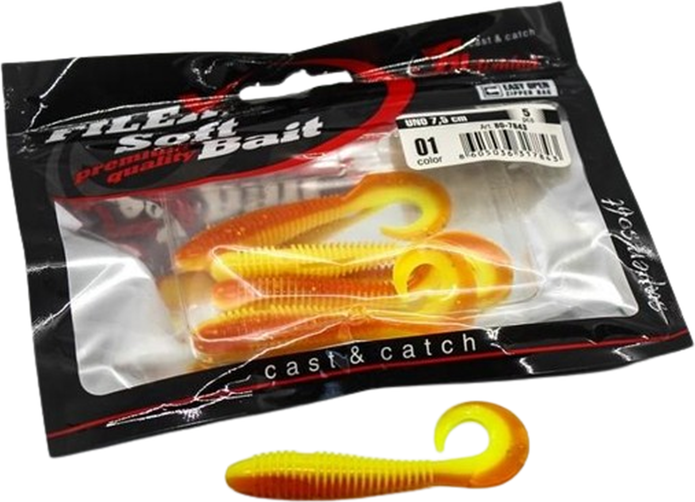 Twister Filfishing Uno, Culoare 01, 7.5cm, 5buc/pac