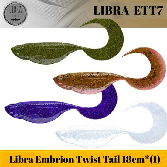 Twister Libra Lures Embrion Twist Tail, 18cm, 36.5g, Ghost, 1buc/pac