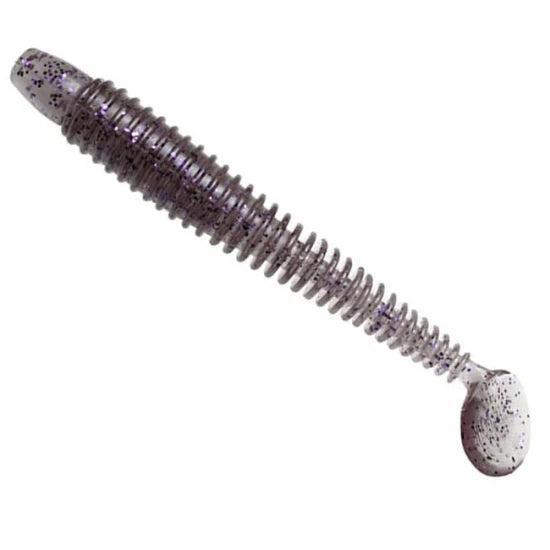 Twister Lunker City Swimming Ribster 4” Grub, 221 Smoke Pp, 10cm, 10buc/blister